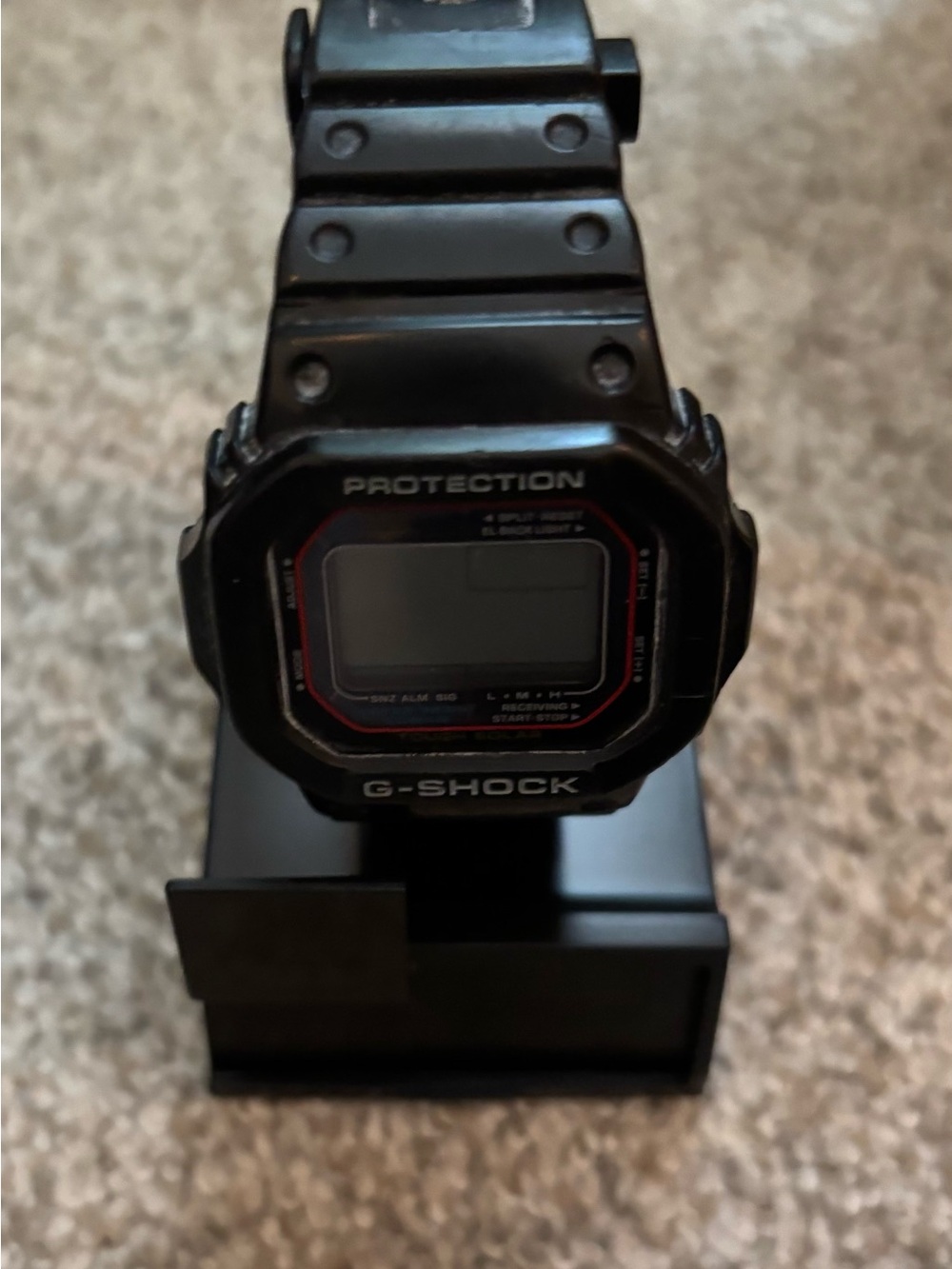 Casio G-SHOCK Black Digital Sports Watch with Red Accents